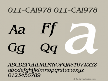 011-CAI978 011-CAI978 Version 3.0 Font Sample