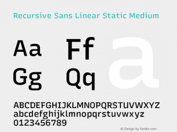 Recursive Sn Lnr St Med Version 1.065;hotconv 1.0.115;makeotfexe 2.5.65600图片样张