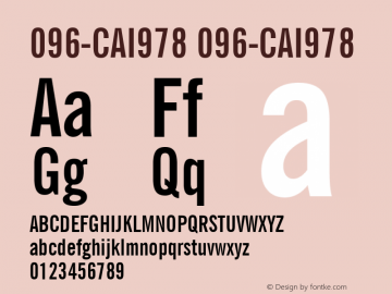 096-CAI978 096-CAI978 Version 3.0 Font Sample