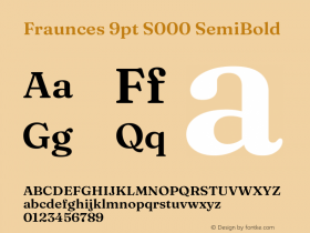 Fraunces 9pt S000 SemiBold Version 1.000; ttfautohint (v1.8.3) Font Sample