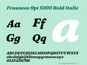 Fraunces 9pt S100 Bold Italic Version 1.000; ttfautohint (v1.8.3) Font Sample