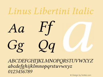 Linus Libertini Italic Version 7.000;RELEASE图片样张