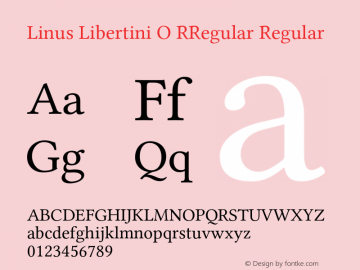 Linus Libertini O RRegular Regular Version 7.000;RELEASE Font Sample