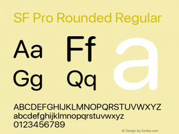 SF Pro Rounded Version 1.00;September 27, 2020;FontCreator 13.0.0.2683 64-bit Font Sample