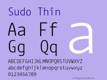 Sudo Thin Version 0.051 Font Sample