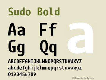 Sudo Bold Version 0.051 Font Sample