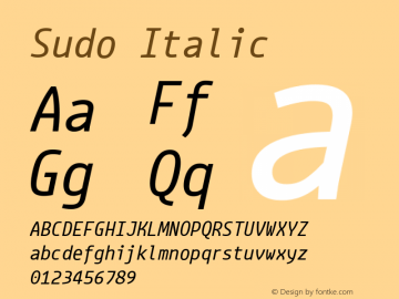 Sudo Italic Version 0.051 Font Sample