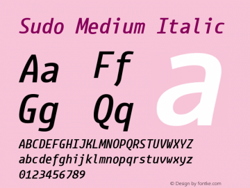 Sudo Medium Italic Version 0.051 Font Sample