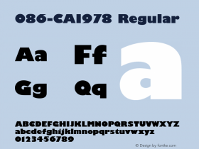 086-CAI978 Regular Version 1.00 December 28, 1998, initial release Font Sample