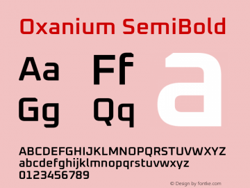 Oxanium SemiBold Version 2.000图片样张