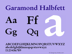 Garamond Halbfett Version 1.3 (Hewlett-Packard)图片样张