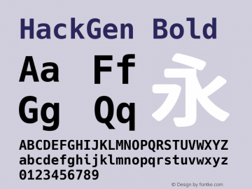 HackGen Bold Version 2.2.0 ; ttfautohint (v1.8.1) -l 6 -r 45 -G 200 -x 14 -D latn -f none -m 