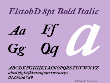 ElstobD 8pt Bold Italic Version 1.010; ttfautohint (v1.8.3)图片样张