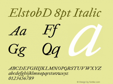 ElstobD 8pt Italic Version 1.010; ttfautohint (v1.8.3)图片样张