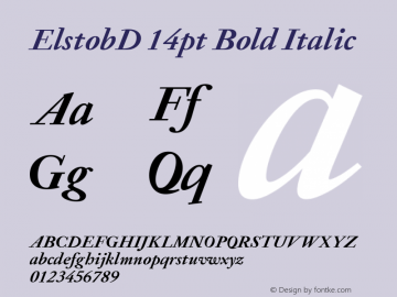 ElstobD 14pt Bold Italic Version 1.010; ttfautohint (v1.8.3)图片样张