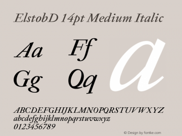 ElstobD 14pt Medium Italic Version 1.010; ttfautohint (v1.8.3)图片样张