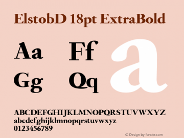 ElstobD 18pt ExtraBold Version 1.010; ttfautohint (v1.8.3)图片样张