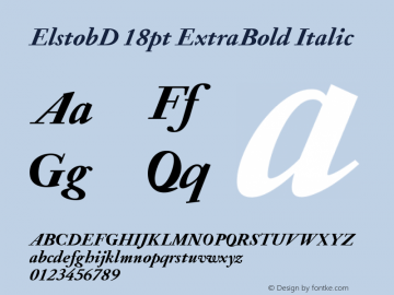 ElstobD 18pt ExtraBold Italic Version 1.010; ttfautohint (v1.8.3)图片样张