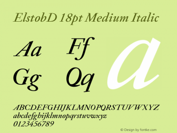 ElstobD 18pt Medium Italic Version 1.010; ttfautohint (v1.8.3)图片样张