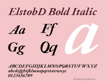 ElstobD Bold Italic Version 1.010; ttfautohint (v1.8.3)图片样张
