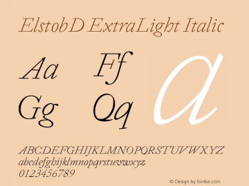 ElstobD ExtraLight Italic Version 1.010; ttfautohint (v1.8.3)图片样张