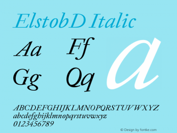 ElstobD Italic Version 1.010; ttfautohint (v1.8.3)图片样张