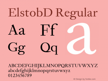 ElstobD Regular Version 1.010; ttfautohint (v1.8.3) Font Sample