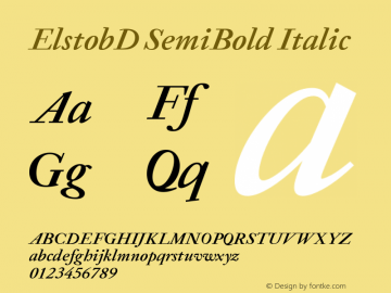 ElstobD SemiBold Italic Version 1.010; ttfautohint (v1.8.3)图片样张