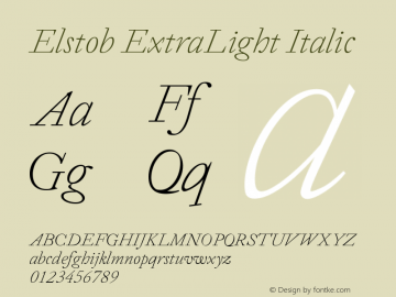 Elstob ExtraLight Italic Version 1.010; ttfautohint (v1.8.3) Font Sample