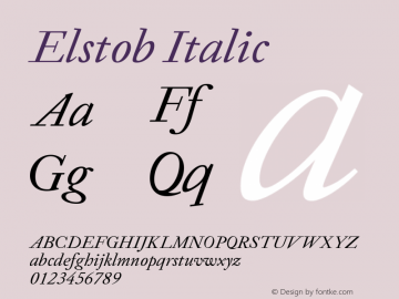 Elstob Italic Version 1.010; ttfautohint (v1.8.3)图片样张