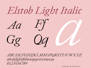 Elstob Light Italic Version 1.010; ttfautohint (v1.8.3)图片样张