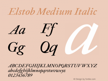 Elstob Medium Italic Version 1.010; ttfautohint (v1.8.3)图片样张