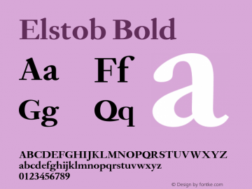 Elstob Bold Version 1.010 Font Sample