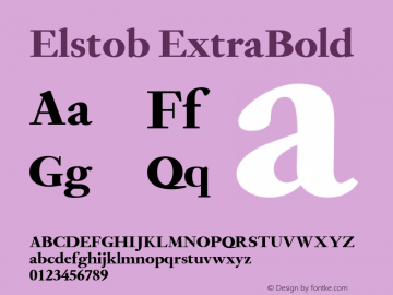 Elstob ExtraBold Version 1.010 Font Sample