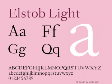 Elstob Light Version 1.010 Font Sample