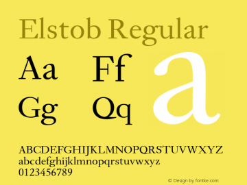 Elstob Regular Version 1.010 Font Sample