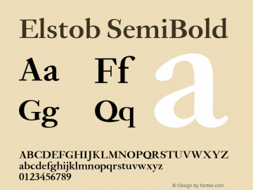 Elstob SemiBold Version 1.010 Font Sample