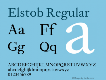 Elstob Regular Version 1.011; ttfautohint (v1.8.3) Font Sample
