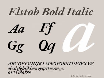 Elstob Bold Italic Version 1.011; ttfautohint (v1.8.3) Font Sample