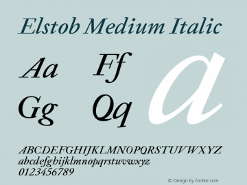 Elstob Medium Italic Version 1.011; ttfautohint (v1.8.3)图片样张