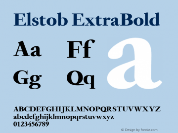 Elstob ExtraBold Version 1.011 Font Sample