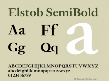 Elstob SemiBold Version 1.011 Font Sample