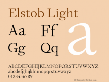 Elstob Light Version 1.011 Font Sample