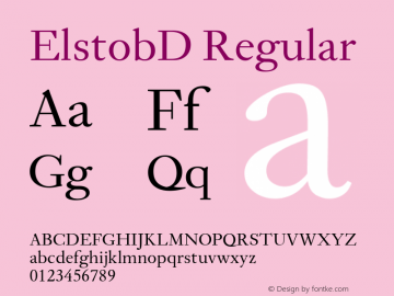 ElstobD Regular Version 1.011; ttfautohint (v1.8.3) Font Sample