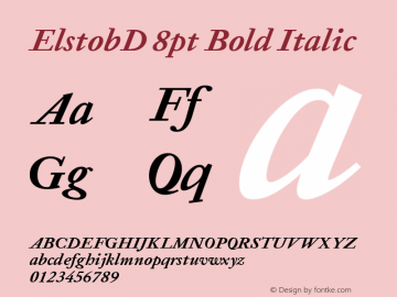 ElstobD 8pt Bold Italic Version 1.011; ttfautohint (v1.8.3)图片样张