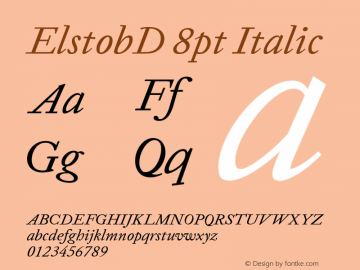 ElstobD 8pt Italic Version 1.011; ttfautohint (v1.8.3)图片样张