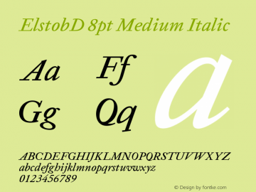 ElstobD 8pt Medium Italic Version 1.011; ttfautohint (v1.8.3)图片样张