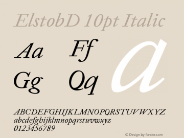 ElstobD 10pt Italic Version 1.011; ttfautohint (v1.8.3)图片样张