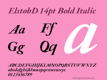 ElstobD 14pt Bold Italic Version 1.011; ttfautohint (v1.8.3)图片样张