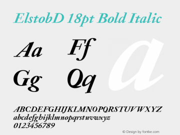 ElstobD 18pt Bold Italic Version 1.011; ttfautohint (v1.8.3)图片样张